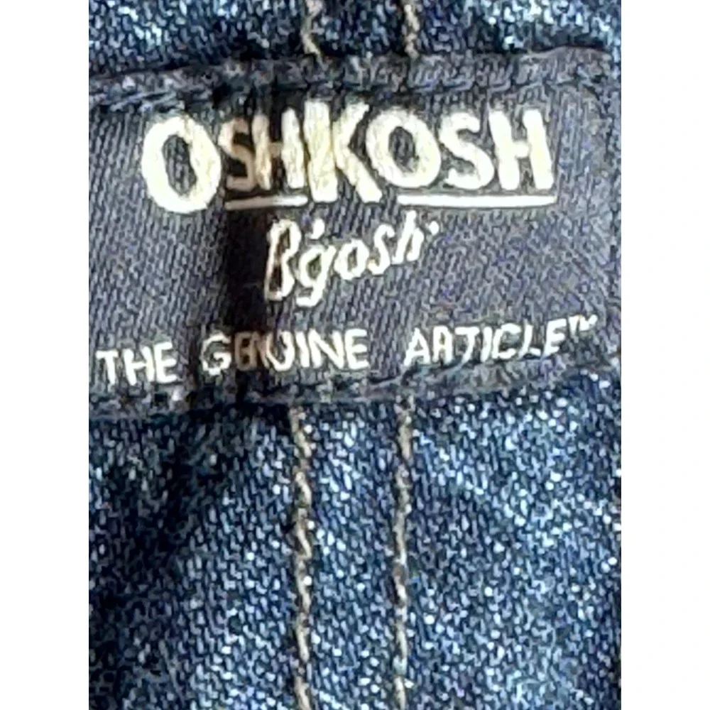 OshKosh Bgosh Kids 3T Blue Denim Football Embroidered Bib Overalls Dark Wash